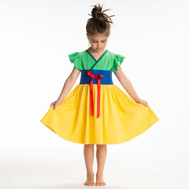 NEW Kids Asian Princess Dress Up Baby Costume Child Mulan Sparkle Classic Girls Clothing D74