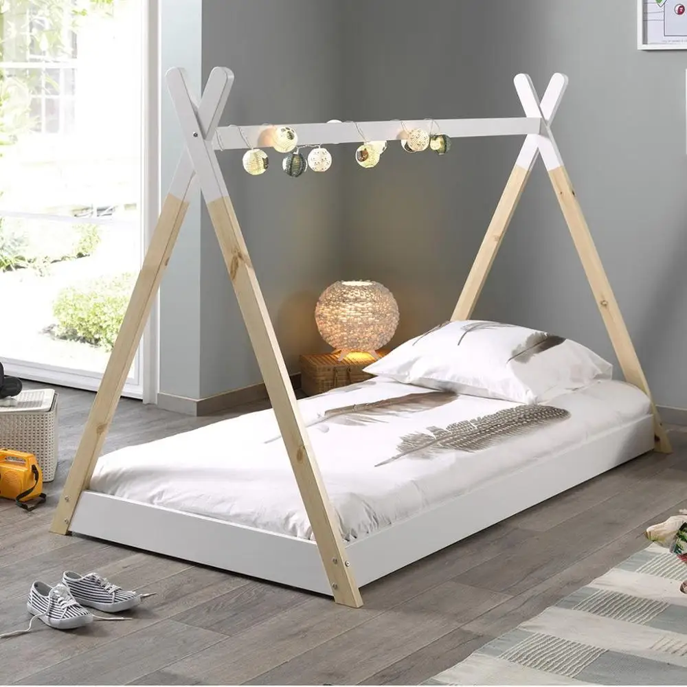 WJZ-0628 деревянные из белого топа и платье; Детская домашняя одежда для сна с вигвама кровать