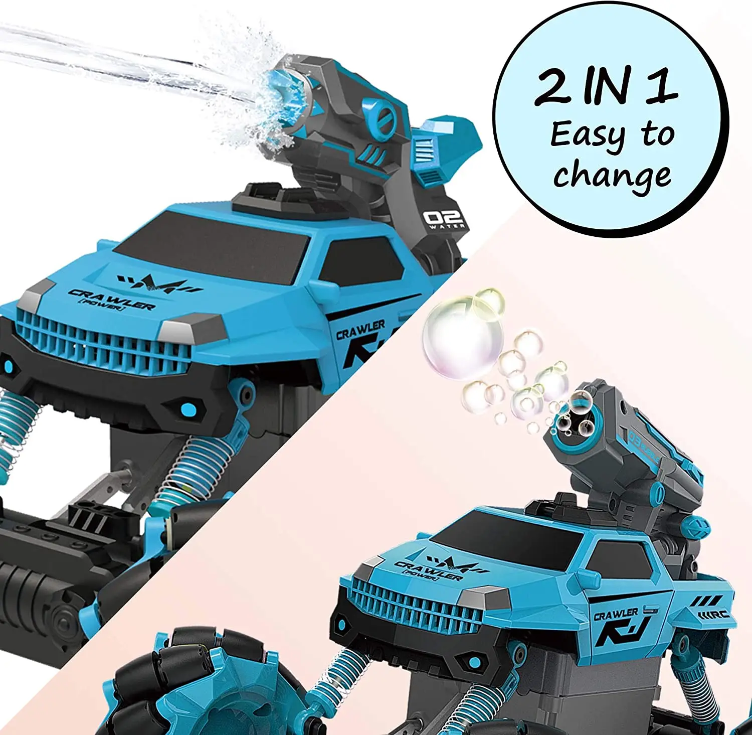 Remote control off road 2 in 1 bubble vehicle rc climbing toy car drifting