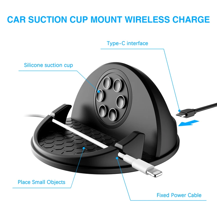 Silicone anti-slip dust-proof mobile phone car wireless charger mobile phone holder