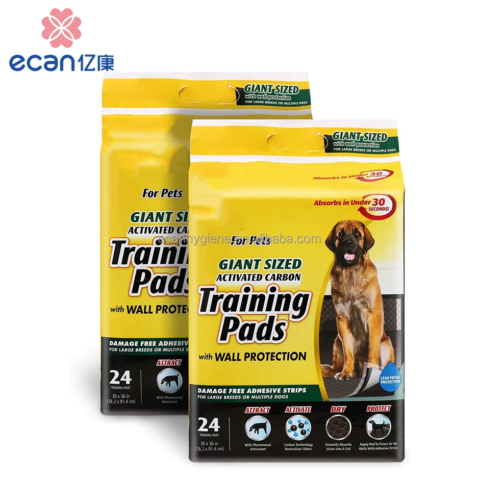 Leak proof disposable puppy pee pad carbon training pads with adhesive