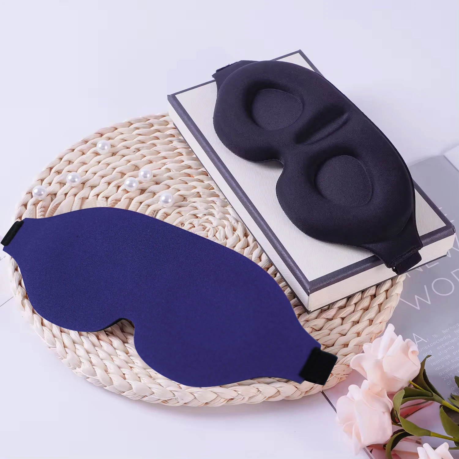 Elastic Memory Foam Adjustable Strap Blackout Design Restful Sleep 3D Eye Sleep Mask