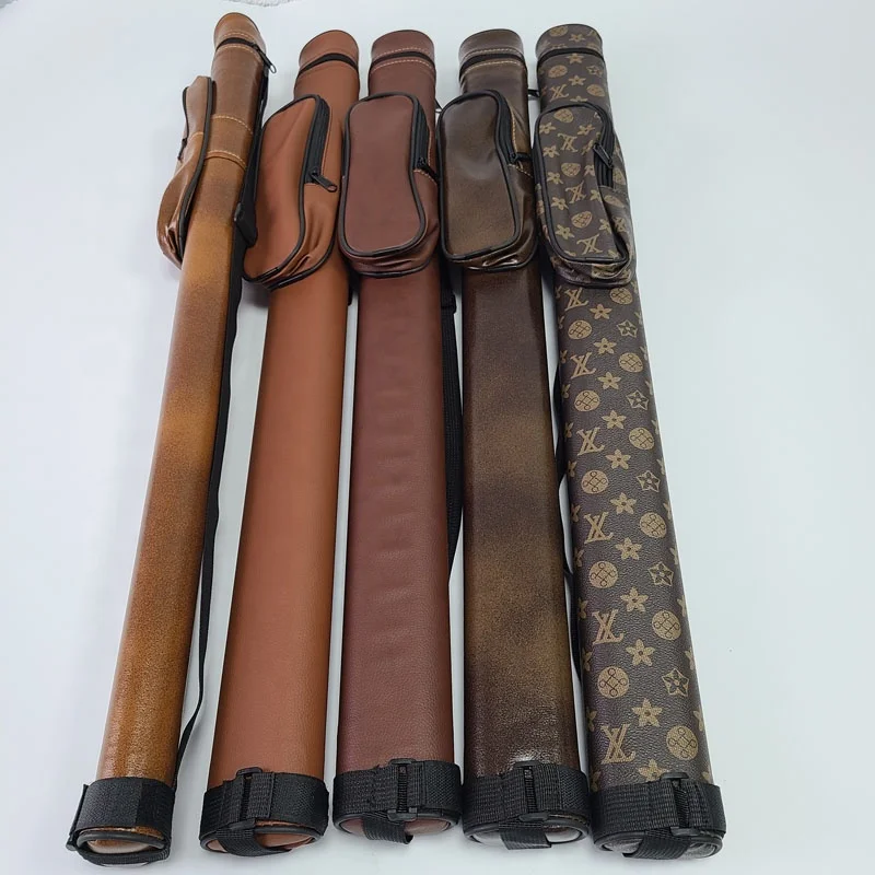 Xmlivet New colorful Cheap 2 holes PU leather Pool billiard cue case 1Butt 1shaft for 1/2 split 9 balls Billiard accessories