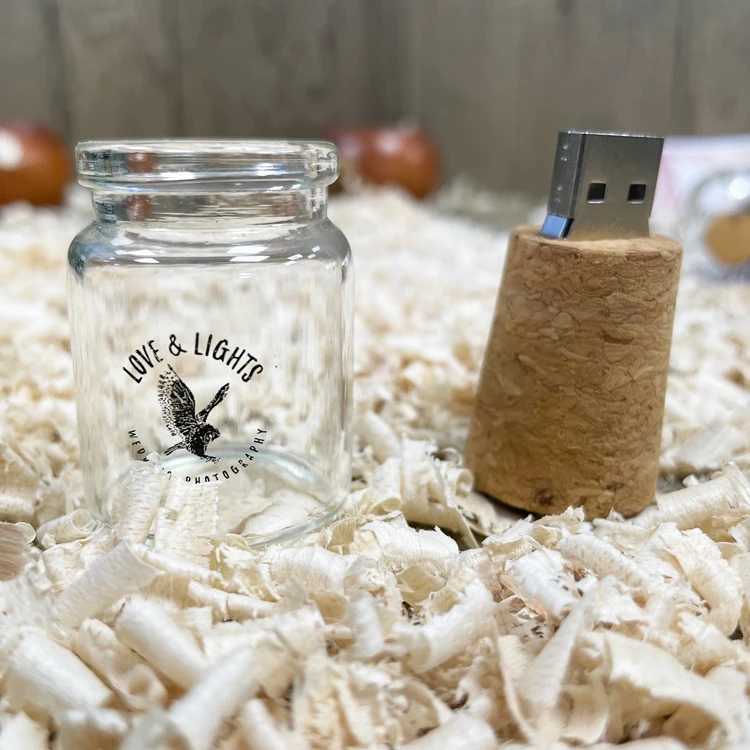  Свадебный подарок стеклянную бутылку дрейф USB флэш-накопитель 100% полной производственной мощности 3 0 8 гб оперативной памяти 16 встроенной 32 64 деревянная коробка фон для