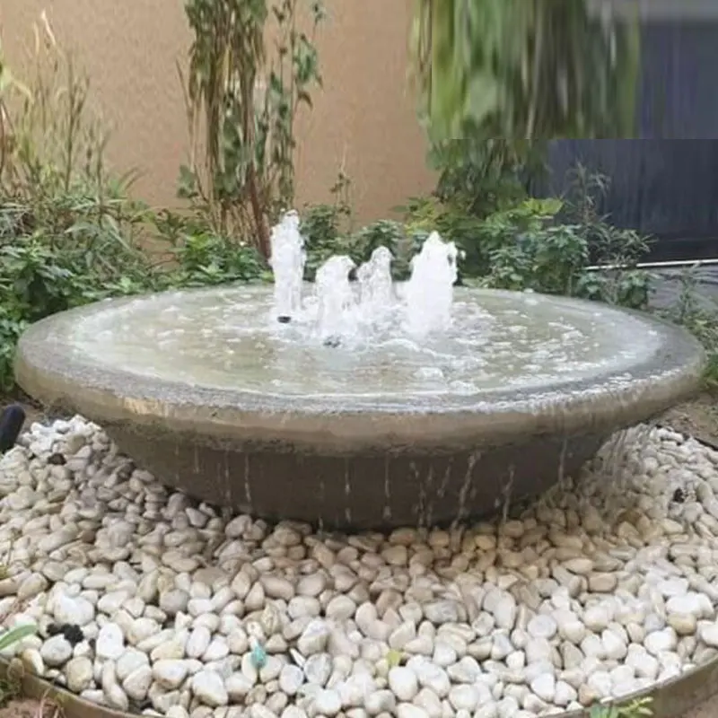 Natural Solid Stone Effect Cascading Water Bowl Water Feature Garden Stone Bowl Fountain