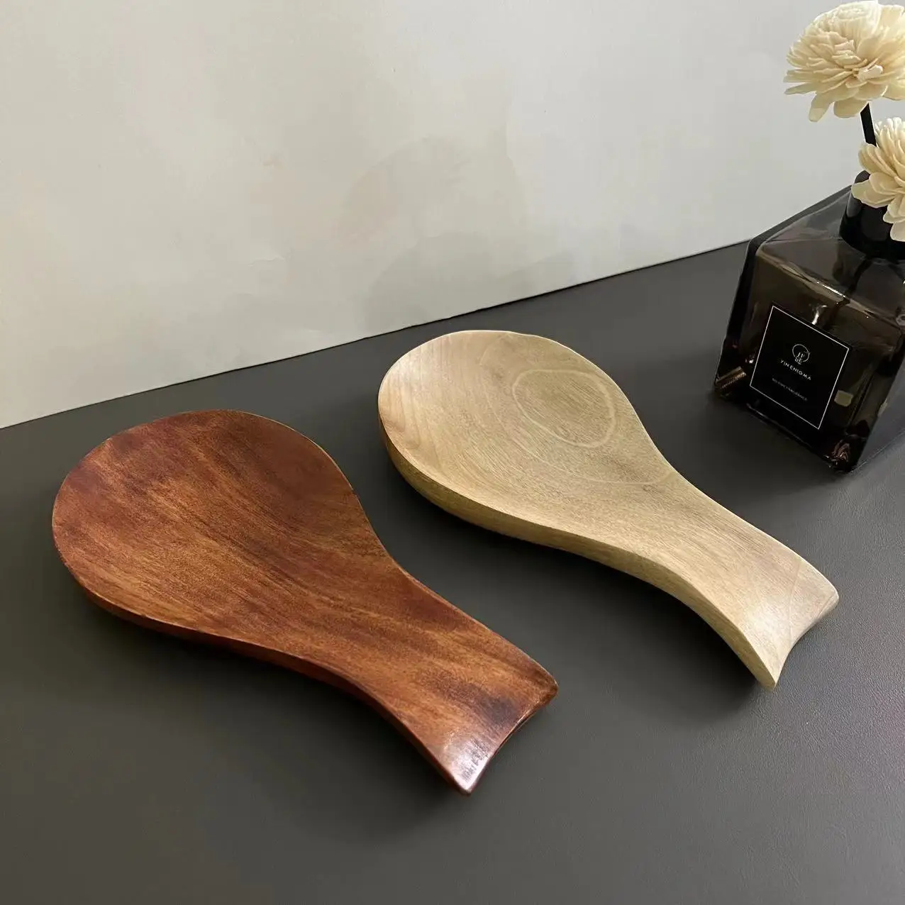 Wooden Bamboo Spoon Holder Rest For Kitchen Organizer