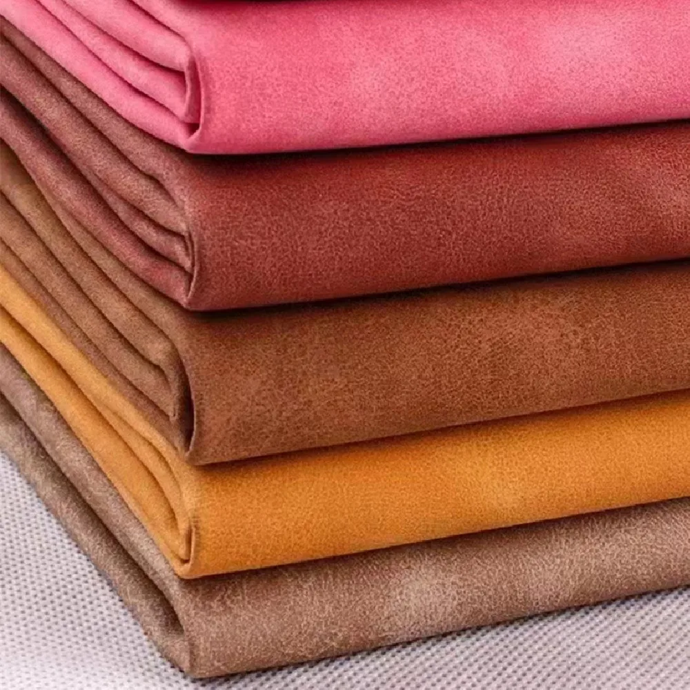 Suede leather H091 Eco-friendly synthetic PU leather double colors durable use for shoes bag ect.