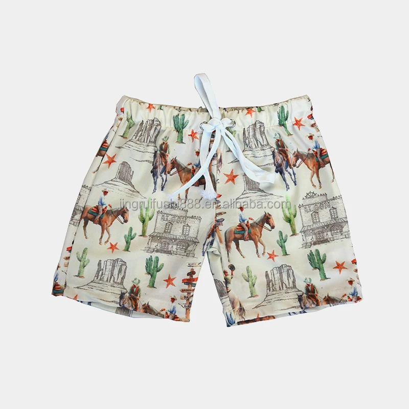 Kids Baby Boys Summer Swim Trunks Elastic Waist Drawstring Symbol Pattern Bathing Shorts For Boys And Dad