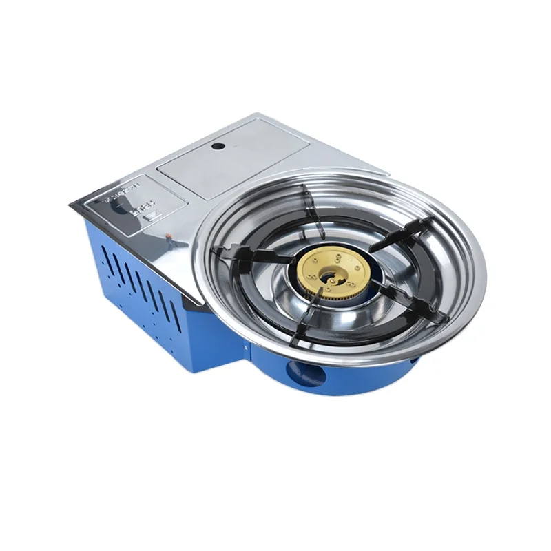 Корейский ресторан встроенный столешница самгюпсальный бутановый газовый гриль для барбекю из нержавеющей стали