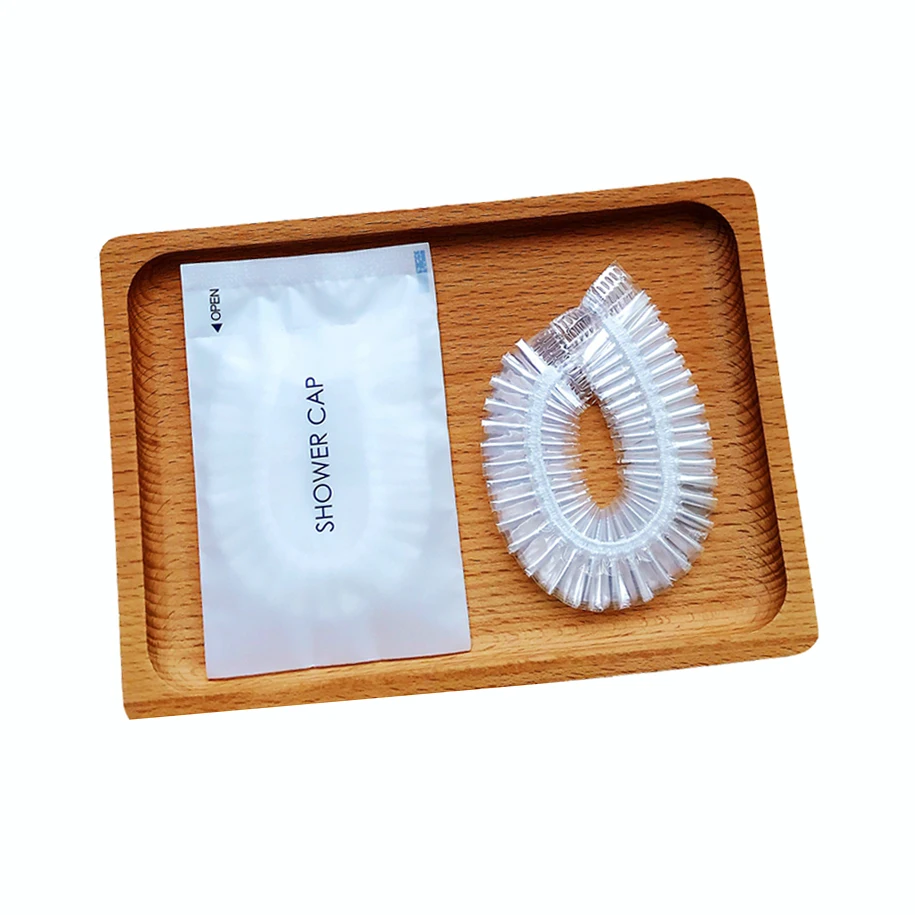 Disposable transparent shower cap for use in hotels, tourism and spas, individually packaged, family use (sample free)