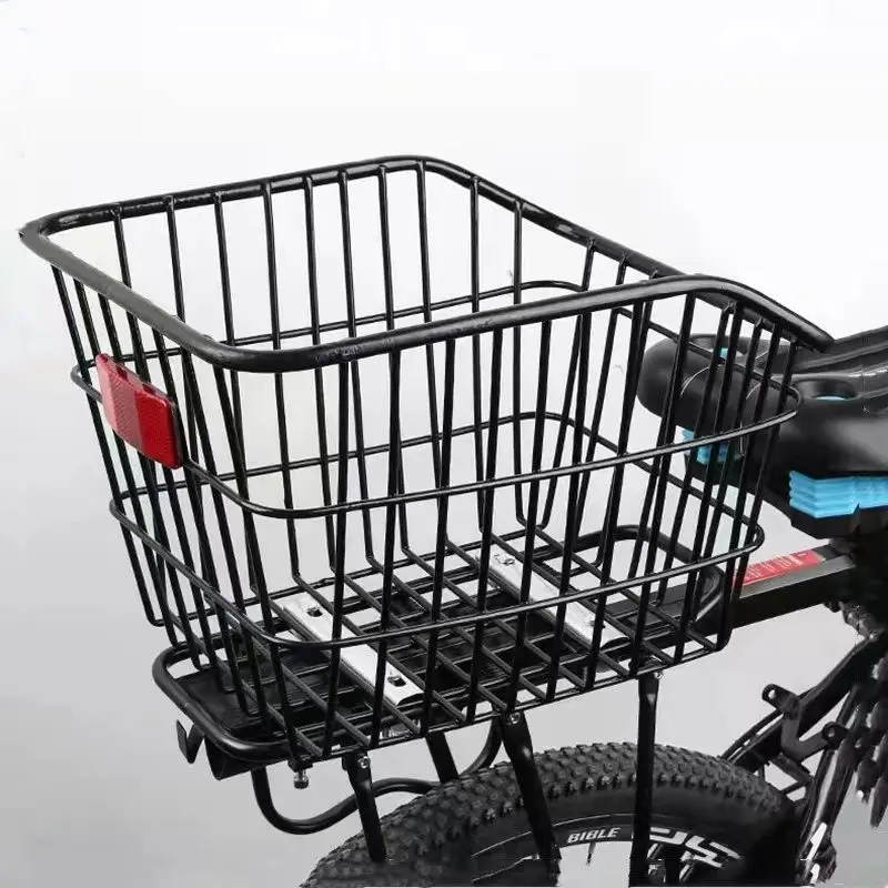 Mountain Bike Rear Seat Rack Storage Basket Bicycle Rear Basket Metal Handlebar Back Basket