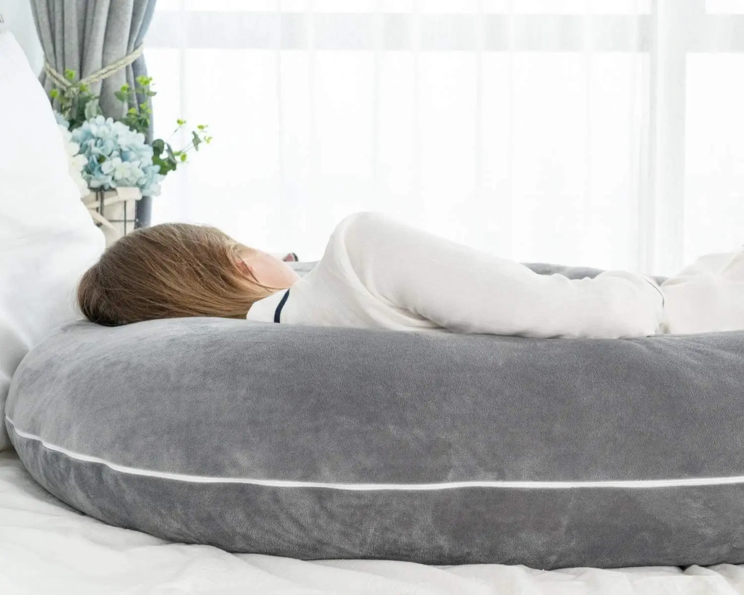 Adjustable Air layer polyester filling  U Shaped Pregnancy Pillow - Maternity Body Pillow   Great for Anyone