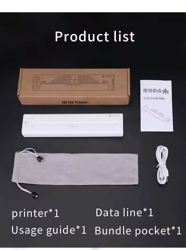 Portable Bluetooth Tattoo Copier Machine A4 Mini Quick Thermal Skin Prinker Transfer Temporary Stencil Tattoo Printer