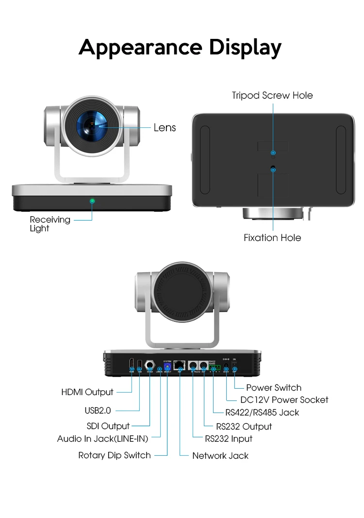4K 60Fps Sdi Ndi Live Streaming PTZ Camera 31X AI Auto Tracking Video Conference Room Camera and Church