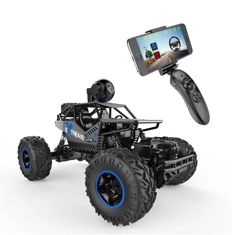 2,4 ГГц 1/16 полноприводный автомобиль с дистанционным управлением с HD-камерой FPV и двойным управлением скоростной автомобиль с дистанционным управлением для детей и взрослых-черный
