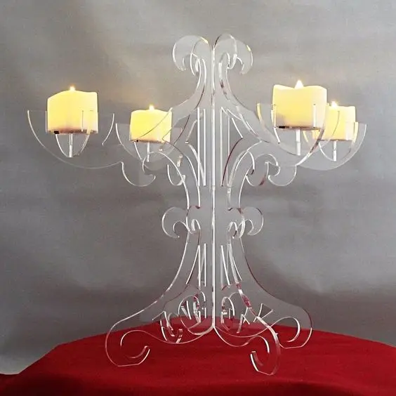 Modern acrylic candle holder/perspex candelabra