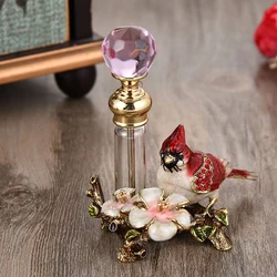 4ml Empty Glass Metal Tube Perfume Bottles Bird Bohemian Waxwing Perfume Arabic Bottles