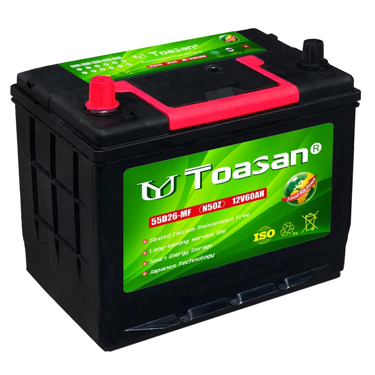 JIS Standard  Auto  Vehicle Car N50Z(55D26) Maintenance Free 12V 60AH Lead Acid  MF Car Battery