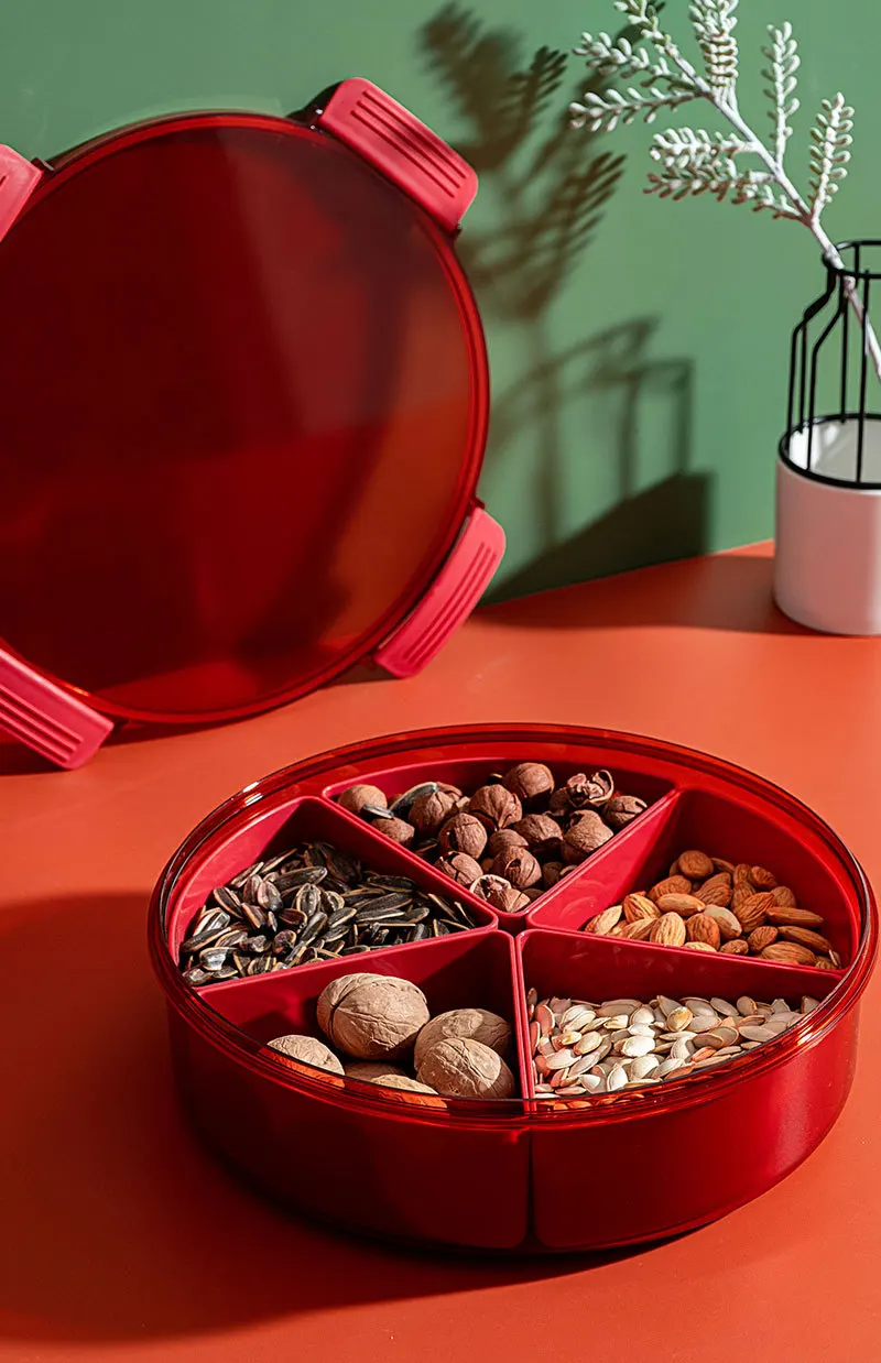 OWNSWING Fruit tray Dried fruit box living room nut candy box with lid household snack melon seed storage box pet fruit tray