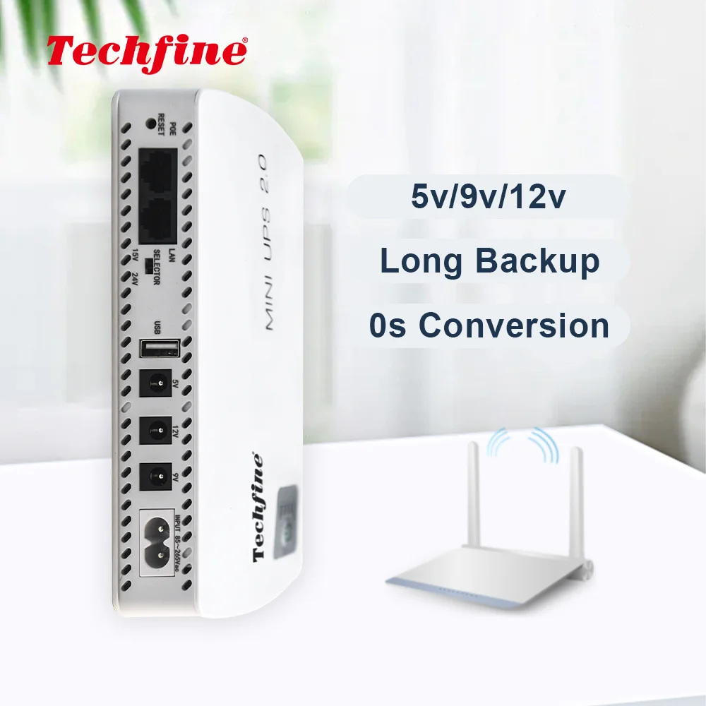 Mini UPS Battery Backup 8000mAh for WiFi Router Phone Camera USB 5V DC 12V UPS Uninterrupted Power Supply with Multiple Outputs