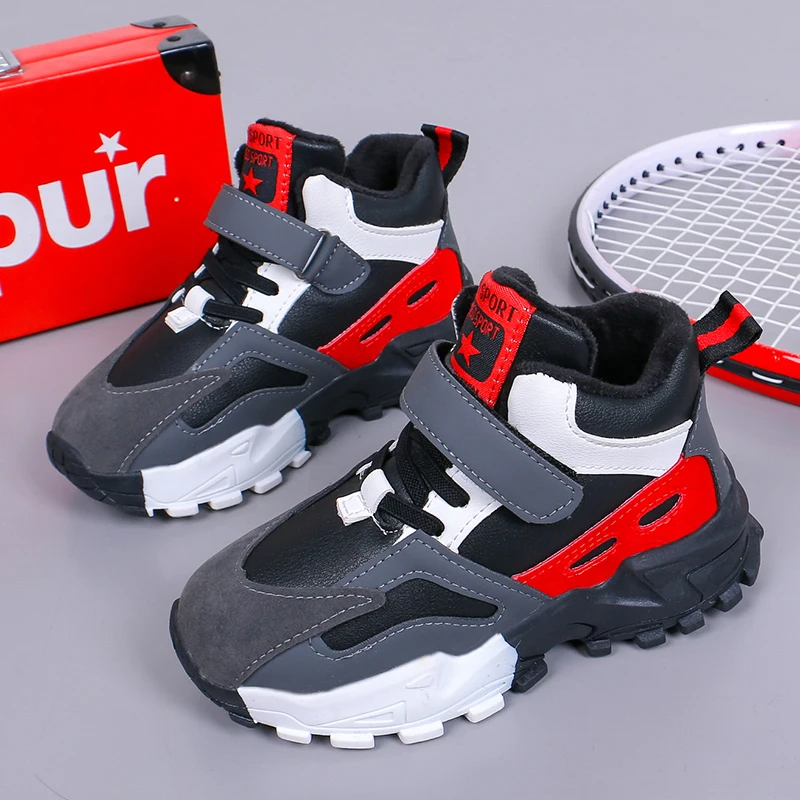 
hot sale kids high cut boys shoes for winter hard-wearing 