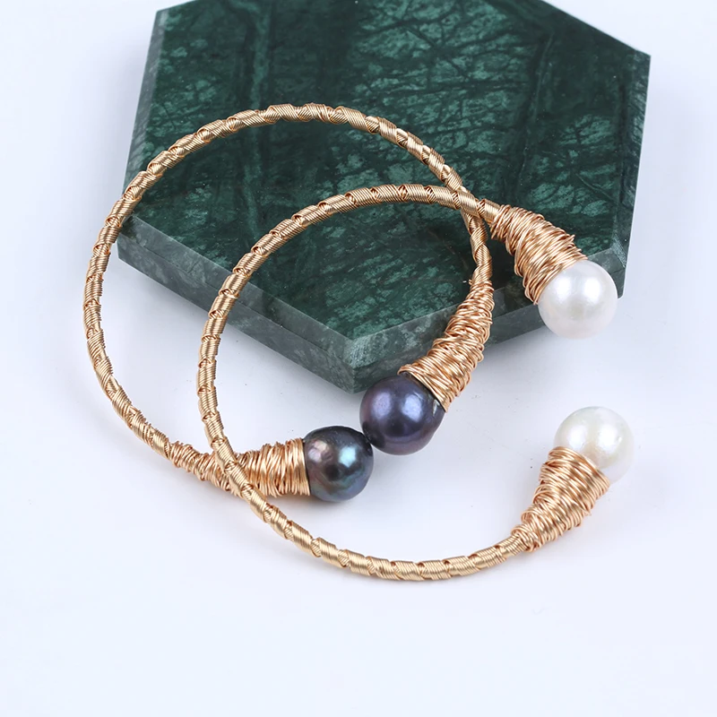 Luxury Design Natural Edison Round Shape Pearl Freshwater Pearl Bracelet