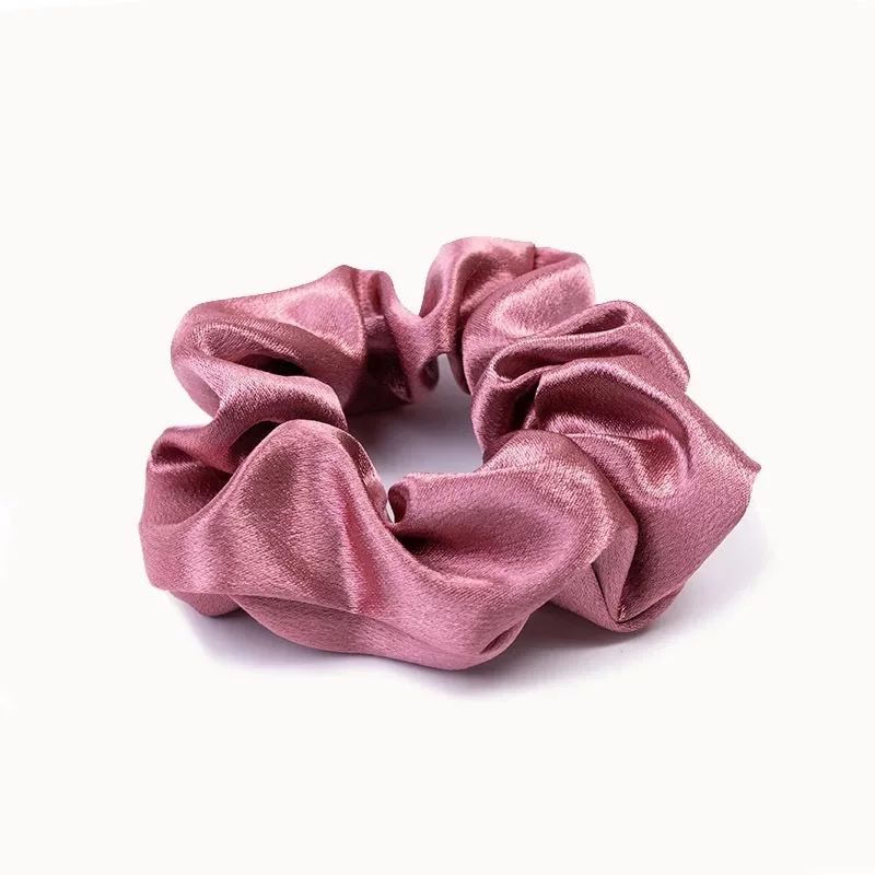 Scrunchies Ties Satin Women Elastic Bands Womens Fabric Ponytail Band Plain Color Hair Tie