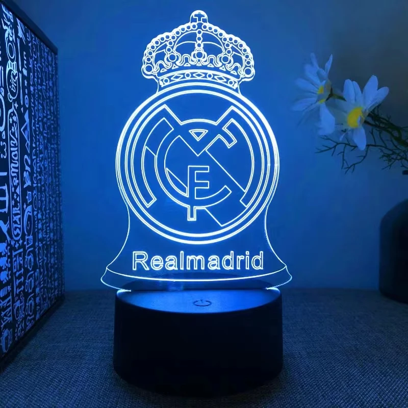 Football club 3d night light for real madrid live pool 7color night light
