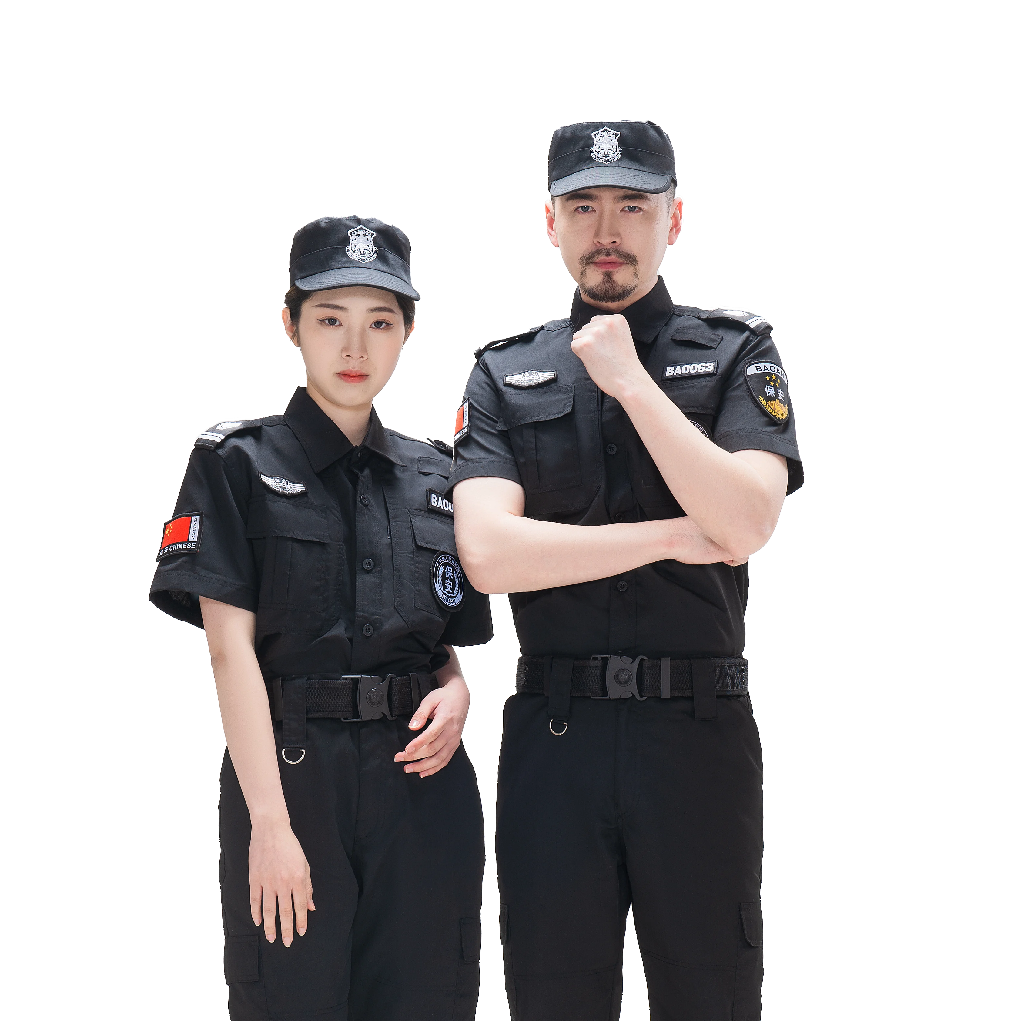 blue gray white bank national  airport tactical short sleeve polo shirt security guard uniform