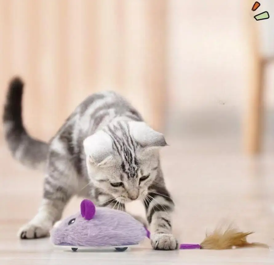 Plush mouse toys, intelligent electric simulation creative cat toys, USB electric pet toys