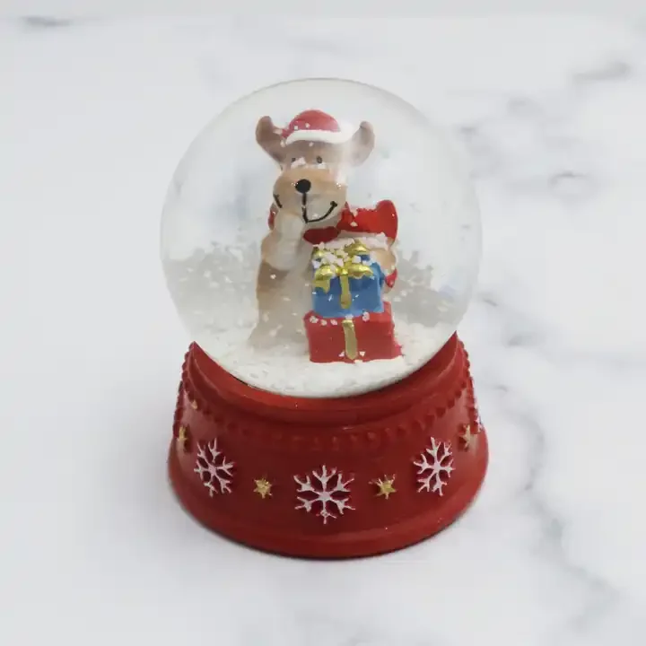 2024 Christmas decoration new snowing resin snowball lovely elk Christmas snowball