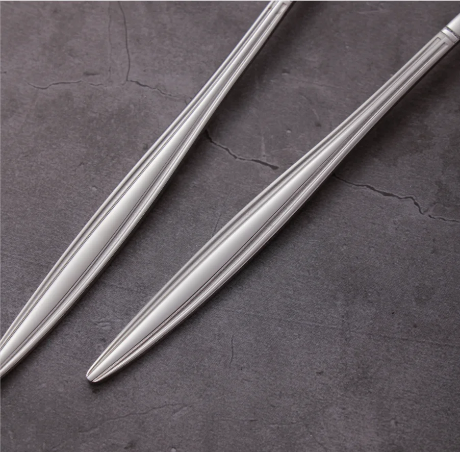 Custom stainless steel silver color cutlery tableware couvert de table cheap online knife spoon and fork dinnerware sets