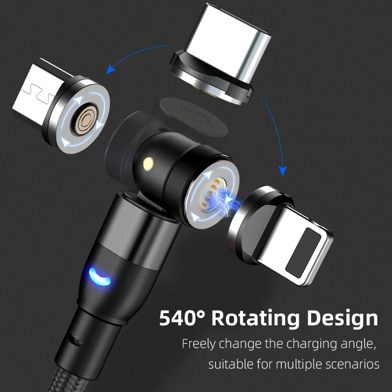 Wholesale 3In1 Connectors Magnetic Usb Cable Charging Cable Usb C Lighting For iphone Digital Caliper Magnetic Charging Cable