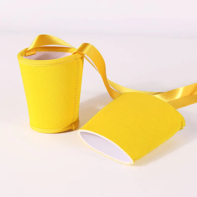 BSBH Hotsale Custom Sublimation Print Polyester Lanyard With Neoprene Wine Glass Can Holder With Adjustable Shoulder Neck Strap