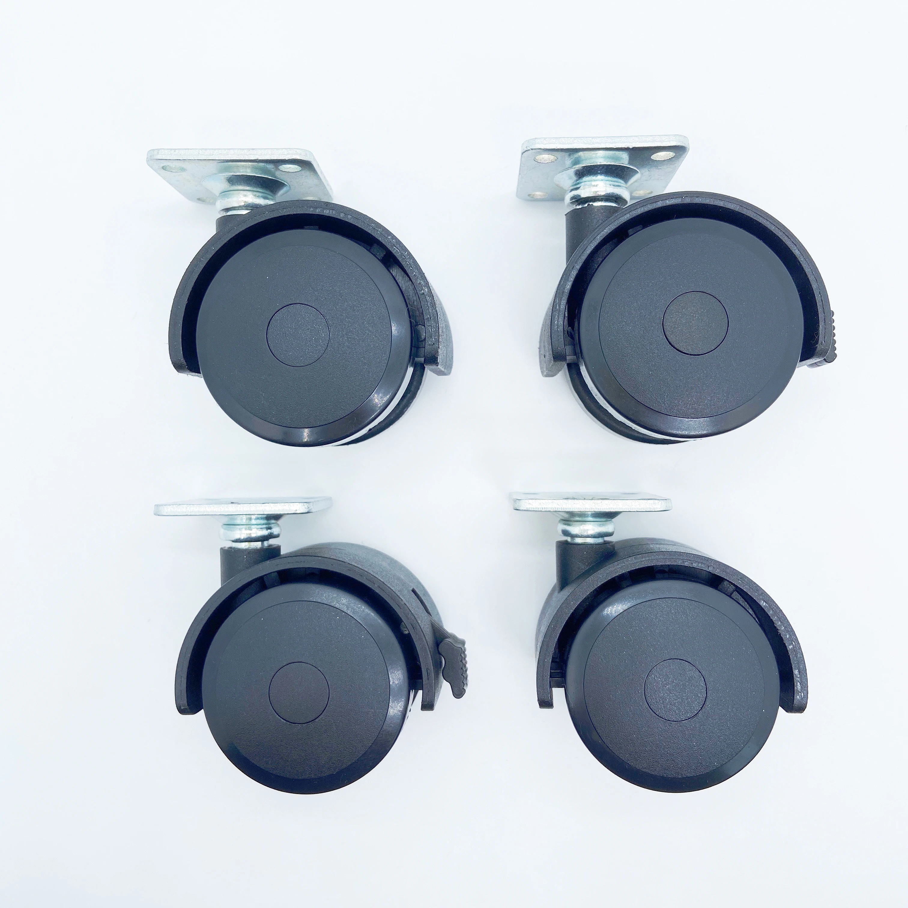 2022 High Quality Nylon Flat Furniture Caster Wheels, Extra Thick Office Chair Wheel with/without brake