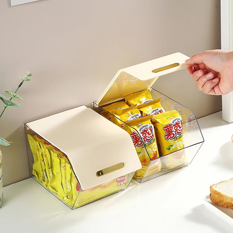 2024 New snack storage box sector acrylic refrigerator storage box for kitchen and office