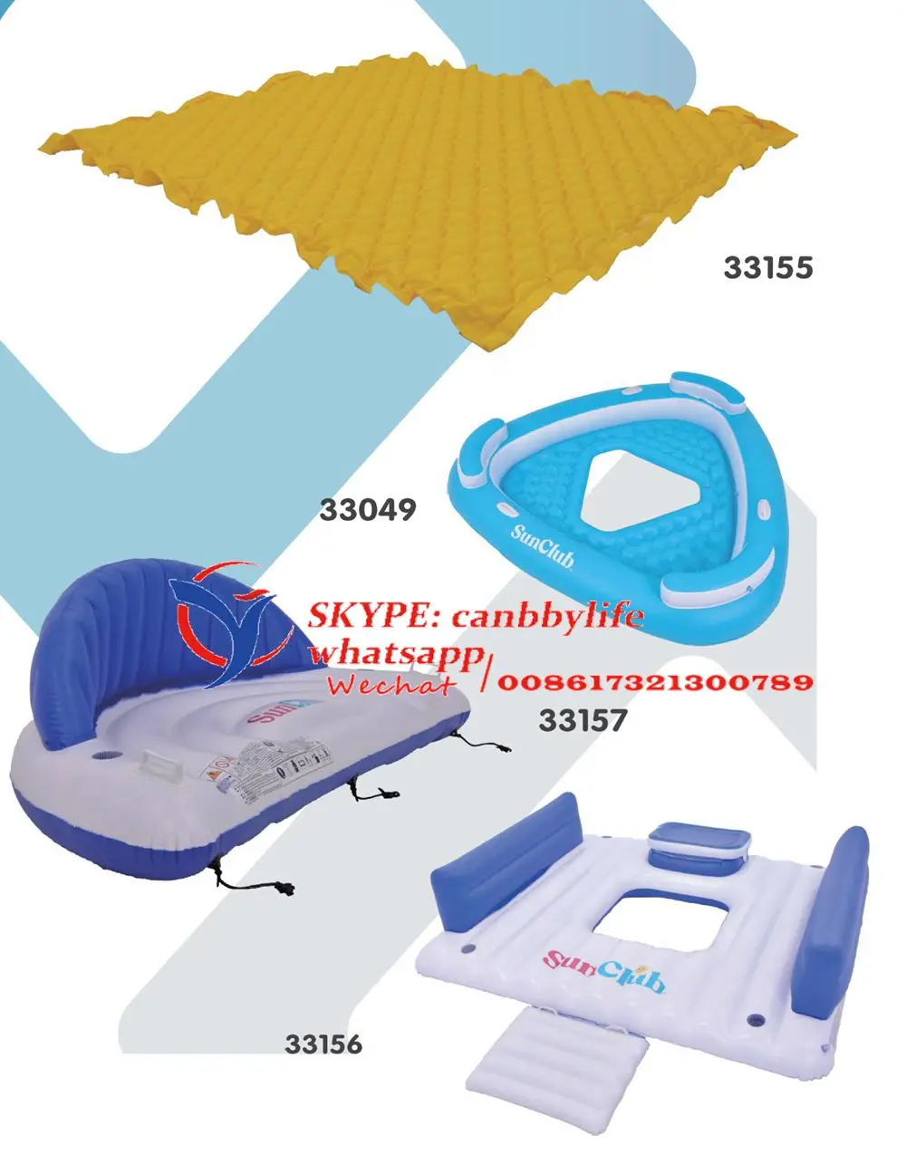 2023 New Sun Club 4 Person Inflatable Lake pool Island Water Floating Lounger Raft With Cooler