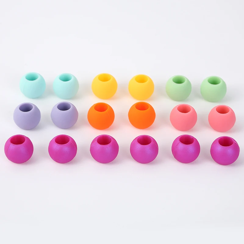 Wholesale Customizable Logo Mini size Soft Silicone Rubber Beads Color Kids Hair Beads For Braids