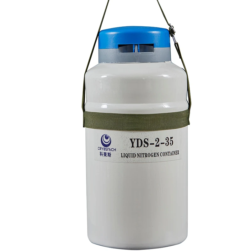 2 Liter  Liquid Nitrogen Storage Container Portable Frozen Semen Tank