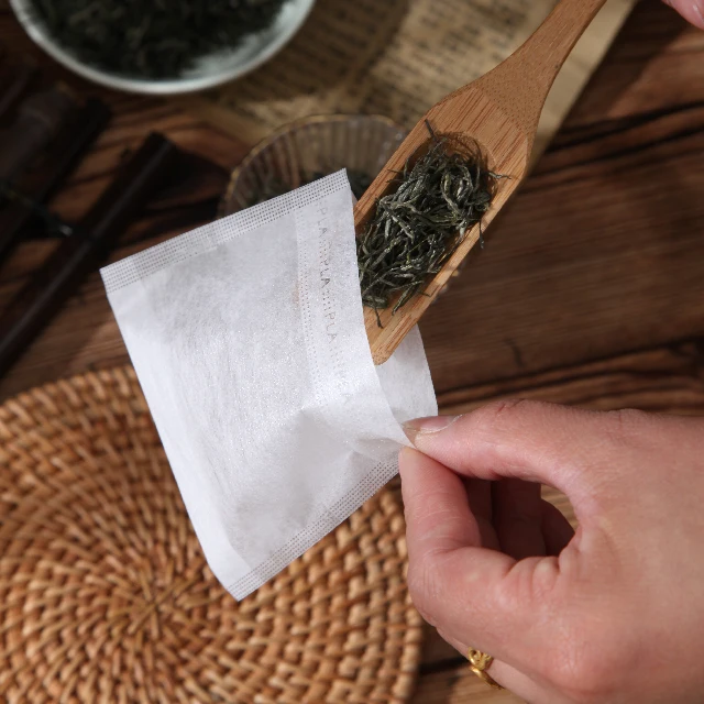 Factory Hot Sale Biodegradable Non-woven Fiber Reflexed Teabags Folding Corn Fiber Tea Bag 7*9cm Tea Filter Bag