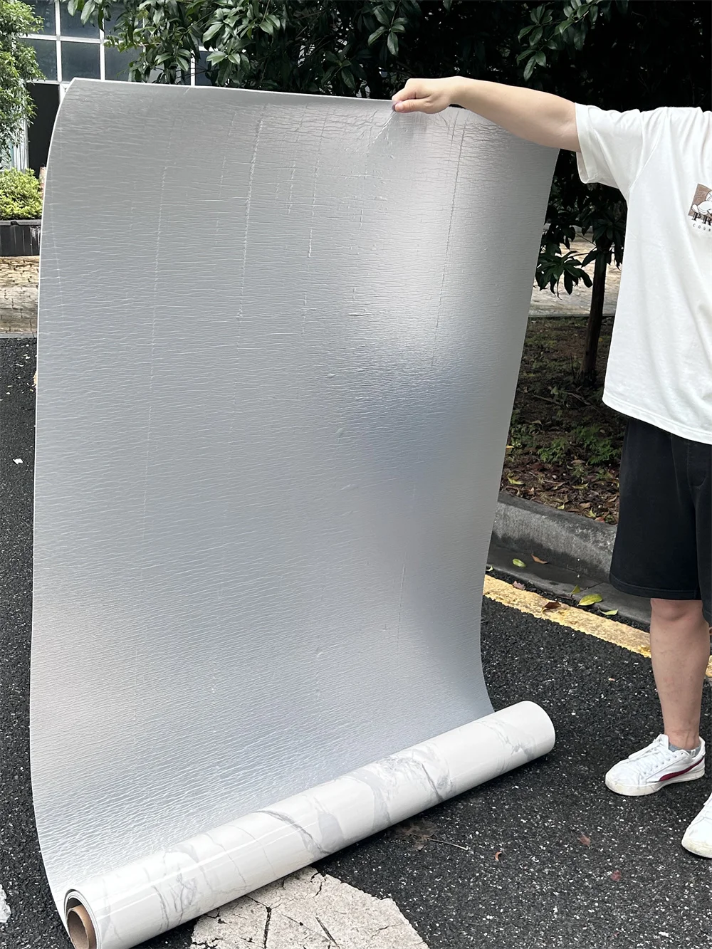 high glossy peel and stick wall covering ceiling wallpaper home decor foam Self Adhesive Wallpaper marble design Tile decal