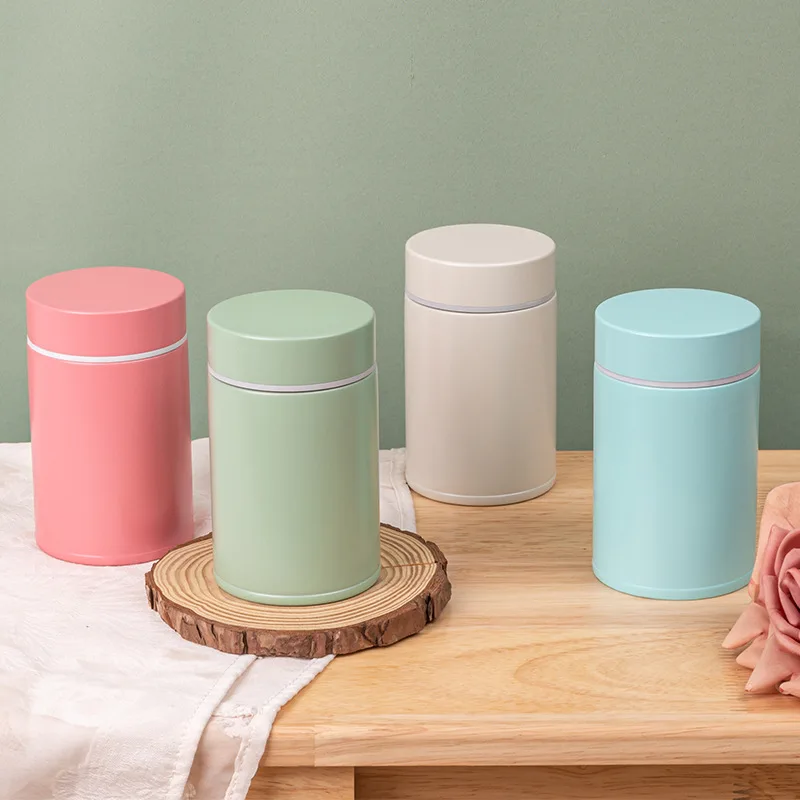 Stainless Steel Water Bottle 260ml Food Thermos with Spoon Insulated Container for Hot Food Gift Set Box Healthy Jar Tumbler Mug