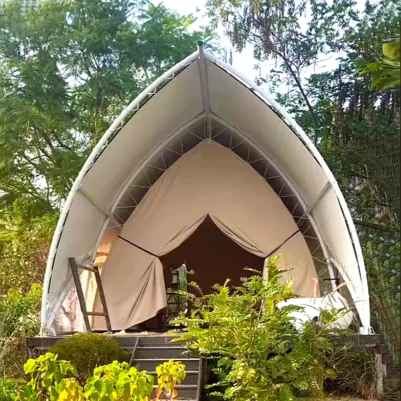 Hot Sale Canvas Safari Tent Cold-Resistant Luxury Waterproof Hotel 900D Oxford Cloth