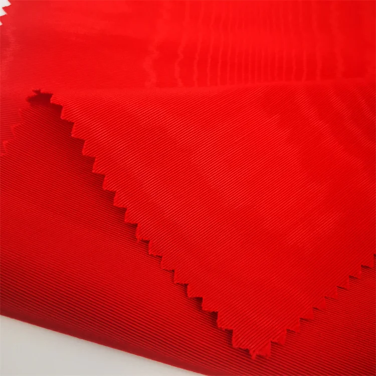 Hot sale Bengaline fabric light weight quilted polyester silk moire embossed fabric for academic gown and suit coat
