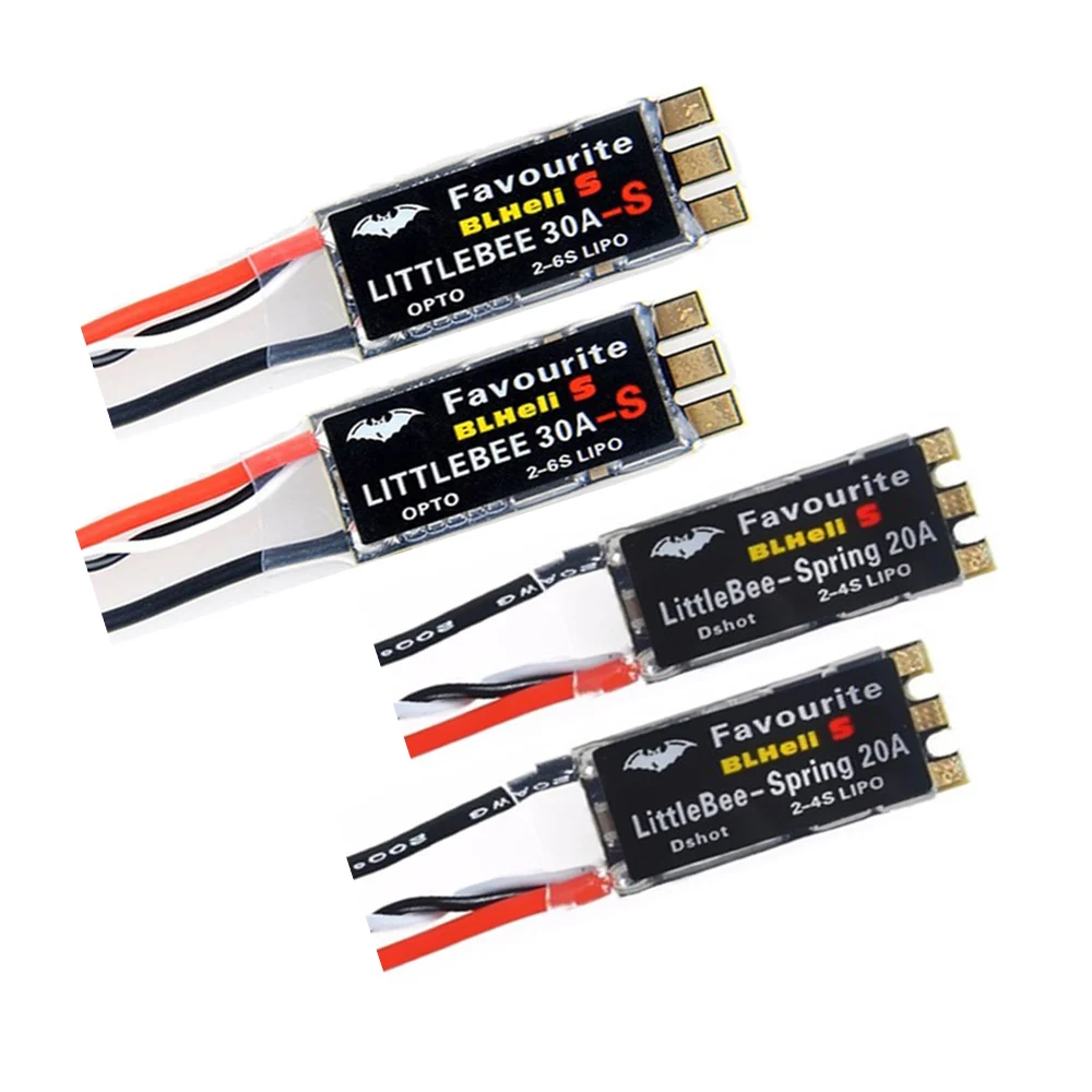 FVT Little Bee BLHeli-s 20A/30A Brushless ESC Metal 2-6S Multicopter Support Toy Multishot DSHOT Oneshot42 OneShot125 Features