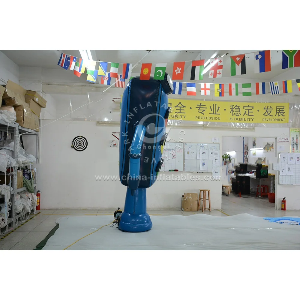 Custom Design Promotional Blue Giant Traffic Signal Inflatable Traffic Light Doll