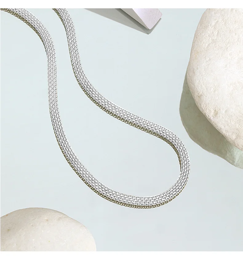 VIANRLA 925 sterling silver  Chunky Wide Chain Layering Statement Necklace