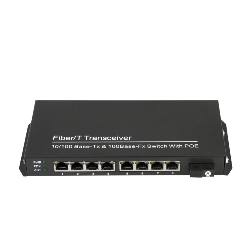 OEM 8 порт 100 м POE волоконно-оптический коммутатор + 1