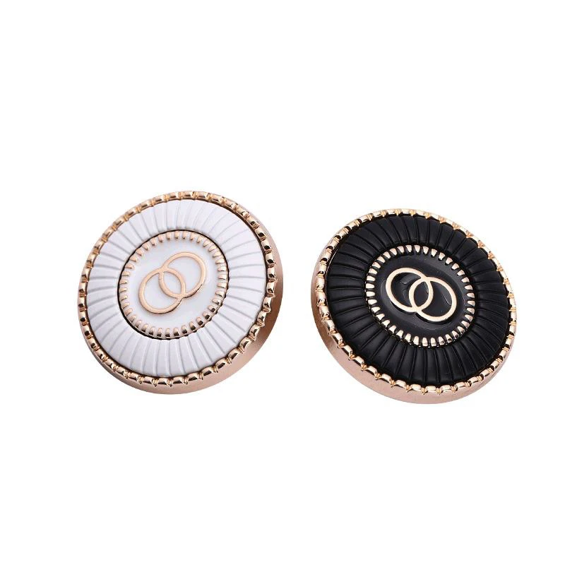 coat metal button sweater decorative, small flavor style double ring buttons retro British style buttons