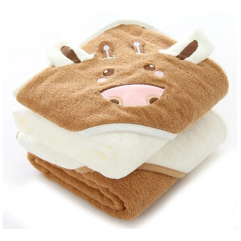 Top Quality Customized Personalised Organic Bamboo Cotton Terry Baby Hooded Poncho Towels For Children